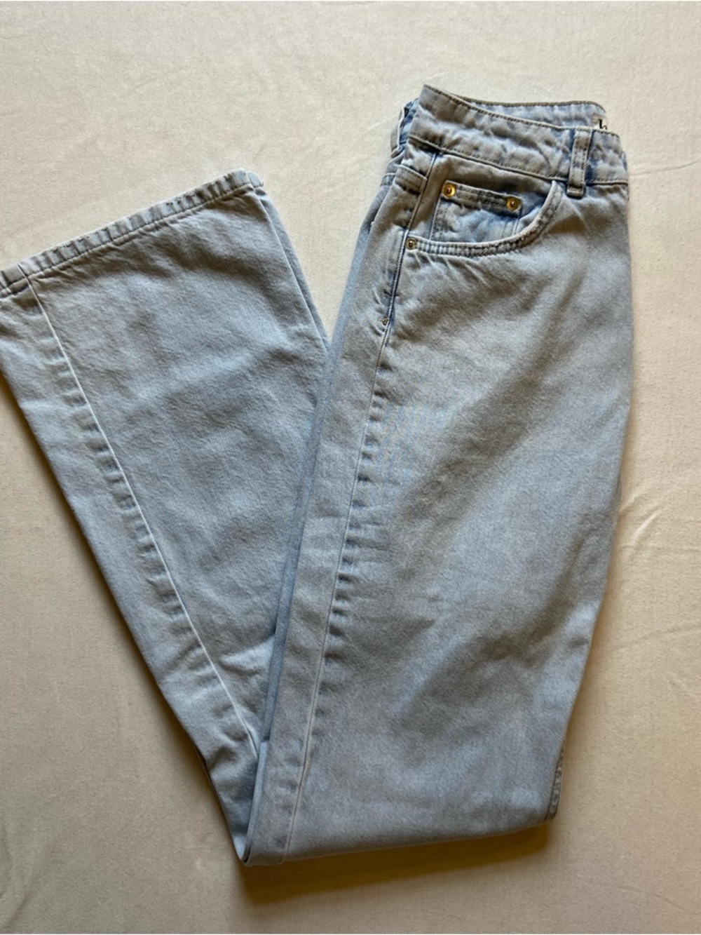 Light Wash Straight Leg Denim Jeans LONG Inseam 36